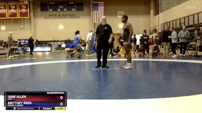 191 lbs Quarterfinal - Brittney Reed, Emory & Henry vs Jane Allen, Life