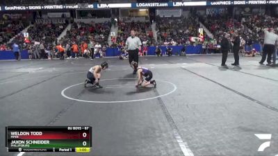 67 lbs Champ. Round 1 - Jaxon Schneider, Phillipsburg vs Weldon Todd, Piper