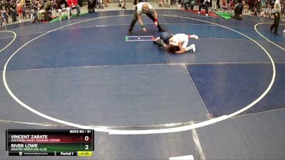 51 lbs Cons. Round 1 - Vincent Zarate, Southern Idaho Training Center vs River Lowe, Aviator Wrestling Club