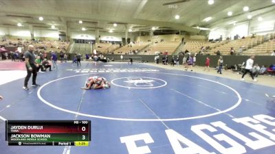 100 lbs Champ. Round 2 - Jayden Duruji, TNWA vs Jackson Bowman, Woodland Middle School