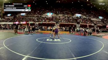 G - 130 lbs Cons. Semi - Aly Dinardi, Custer Co. (Miles City) Girls vs Cadence Weis, Laurel Girls