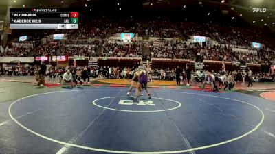 G - 130 lbs Cons. Semi - Aly Dinardi, Custer Co. (Miles City) Girls vs Cadence Weis, Laurel Girls