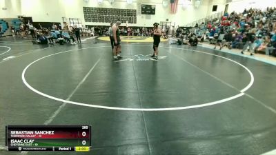 285 lbs Placement - Isaac Clay, Cheyenne East vs Sebastian Sanchez, Thompson Valley