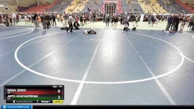 74 lbs Champ. Round 1 - Noah Jesko, WI vs Arto Khachatryan, CA