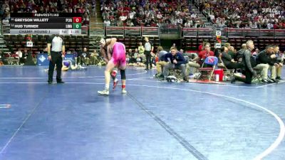 3A-138 lbs Champ. Round 1 - Greyson Willett, Pleasant Valley vs Hud Turner, Linn-Mar