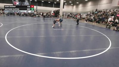 132 lbs Cons. Rd Of 32 - Evan Craner, Utah vs Matthew Clifton, Bear Cave Wrestling Club