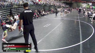 140 lbs Quarterfinals (8 Team) - Ezra Gillette, Idaho vs Carter Thomas, Kentucky