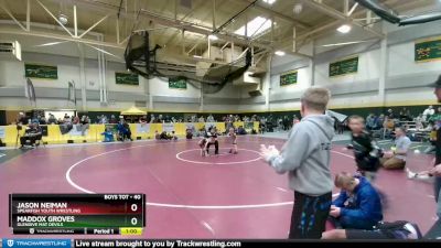 40 lbs Cons. Round 2 - Maddox Groves, Glendive Mat Devils vs Jason Neiman, Spearfish Youth Wrestling