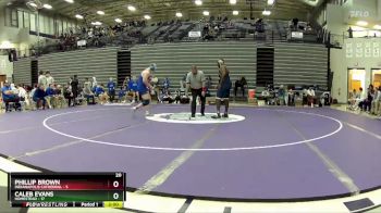 285 lbs Placement Matches (8 Team) - Caleb Evans, Homestead vs Phillip Brown, Indianapolis Cathedral