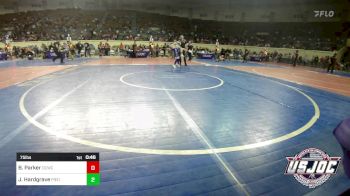 75 lbs Semifinal - Beckett Parker, Deer Creek Wrestling Club vs Jordan Hardgrave, Piedmont