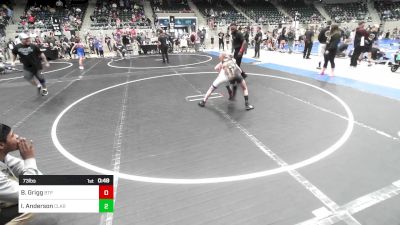 73 lbs Semifinal - Bentley Grigg, Tulsa Blue T Panthers vs Isaac Anderson, Claremore Wrestling Club