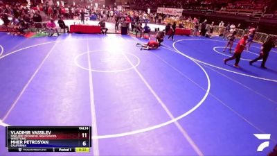 215 lbs Cons. Round 4 - Vladimir Vassilev, Oakland Technical High School Wrestling vs Mher Petrosyan, California