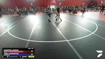 117 lbs Round 3 - Kashton Larson, Richland Center Youth Wrestling Club vs Evan Hoisington, Wisconsin