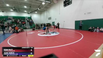 120 lbs Quarterfinal - Ryan Nutt, Pinedale Pummelers vs Kade Garcia, Worland Wrestling Club