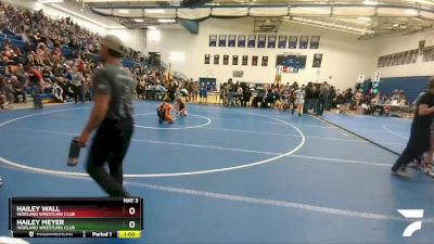 105-110 lbs Round 2 - Hailey Wall, Worland Wrestling Club vs Hailey Meyer, Worland Wrestling Club