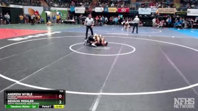 112 lbs Cons. Round 3 - Andrew Wyble, Student Wrestling Development Program vs Benson Mishler, South Anchorage High School