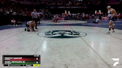 4A 285 lbs Cons. Round 1 - Timothy Sanchez, Ruidoso vs Mario Archuleta Jr, Del Norte