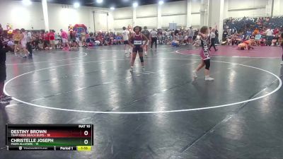 130 lbs Champ Round 1 (16 Team) - Destiny Brown, Team Iowa Beach Bums vs Christelle Joseph, MIAMI ALLSTARS