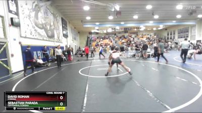 165 lbs Cons. Round 7 - Sebastian Parada, Centennial/Corona vs David Roman, Corona