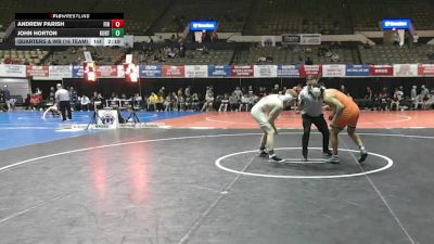 157 lbs Quarters & Wb (16 Team) - Andrew Parish, Findlay University vs John Horton, Kutztown