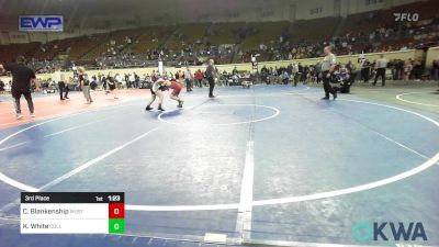 90 lbs 3rd Place - Cole Blankenship, Mustang Bronco Wrestling Club vs Kannon White, Collinsville Cardinal Youth Wrestling