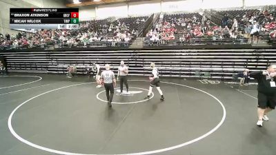 4A 190 lbs Champ. Round 1 - Micah Wilcox, Timpanogos vs Braxon Atkinson, Green Canyon