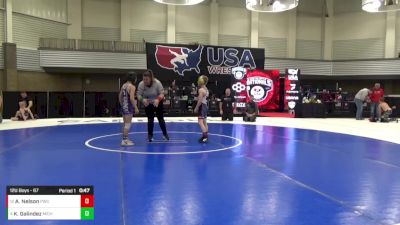 12U Boys - 67 lbs Quarters - Arthur Nelson, Pinnacle Wrestling Club vs Kaiden Galindez, Michigan