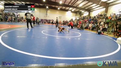 49 lbs Quarterfinal - Caulyer Cassity, Barnsdall Youth Wrestling vs Danger Welch, Claremore Wrestling Club
