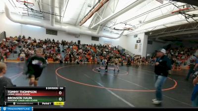 84 lbs Quarterfinal - Bronson Haun, Shoshoni Junior High School vs Tommy Thompson, Laurel Middle School