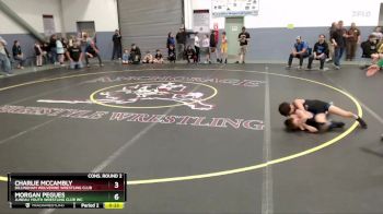 77 lbs Cons. Round 2 - Charlie McCambly, Dillingham Wolverine Wrestling Club vs Morgan Pegues, Juneau Youth Wrestling Club Inc.