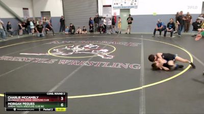 77 lbs Cons. Round 2 - Charlie McCambly, Dillingham Wolverine Wrestling Club vs Morgan Pegues, Juneau Youth Wrestling Club Inc.