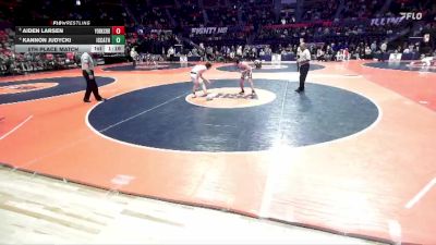 2A 120 lbs 5th Place Match - Kannon Judycki, Elmhurst (IC Catholic) vs Aiden Larsen, Yorkville (Y. Christian)