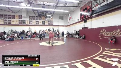 197 lbs Cons. Round 5 - Antonio Velasquez, Sacramento City College vs Kale Kreller, Lassen College