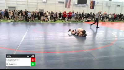 73 lbs Quarterfinal - Fernando Lopez Jr, No Team vs Brandon Vega, Chain Gang