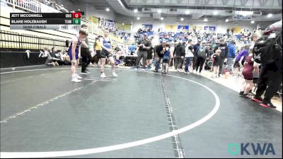 100 lbs Semifinal - Jett McConnell, Chickasha Youth Wrestling vs Blake Holzbaugh, Team Guthrie Wrestling