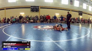 67 lbs Quarterfinal - Braxton Bryant, Tipton Wrestling Club vs Bo Myers, Midwest Xtreme Wrestling