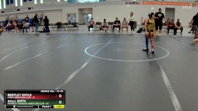 72-76 lbs Round 3 - Kalli Smith, Franklin Township Wrestling Club vs Bentley Doyle, Canes Wrestling Club