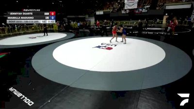 105-110 lbs Champ. Round 2 - Jenniyah Duarte, Sanger High School Wrestling vs Miabella Madueno, Legacy Wrestling Center