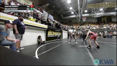 80 lbs Semifinal - Sawyer Barnett, Redskins Wrestling Club vs Malaki Morgan, Marlow Outlaws