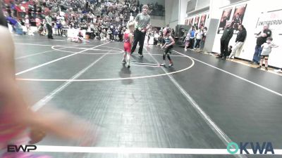 40-43 lbs Quarterfinal - Pyper Patterson, Pawnee Wrestling Club vs Berkeley Deckard, Raw Wrestling Club