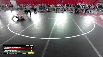125 lbs Semifinal - Dealya Collins, Mineral Point Wrestling Club vs Hannah Rosenberg, Wisconsin