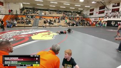 49-53 lbs Cons. Round 3 - Izaiah Bravo, Worland Wrestling Club vs Nash Bowker, Thermopolis Wrestling Club