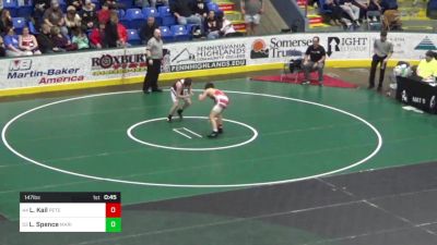 147 lbs Consi Of 32 #1 - Luke Kail, Peters Township vs Landon Spence, Marion Center