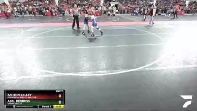 95 lbs Quarterfinal - Ashton Kelley, Gold Medal Wrestling Club vs Abel DeGross, Spring Valley