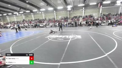 83 lbs Quarterfinal - Braxten Serrano, Stout Wr Acd vs Keyton Elam, Athlos Wrestling