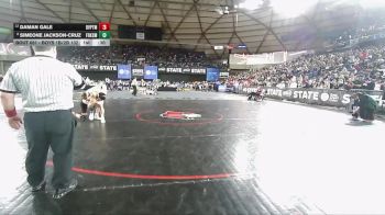 Boys 1B/2B 132 Cons. Round 4 - Daman Gale, Davenport vs Simeone Jackson-Cruz, Forks