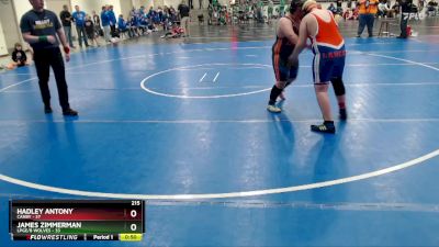215 lbs Placement (4 Team) - James Zimmerman, LPGE/B Wolves vs Hadley Antony, Canby