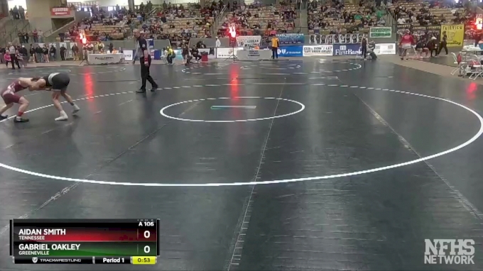 A 106 lbs Cons. Round 2 - Gabriel Oakley, Greeneville vs Aidan Smith,  Tennessee