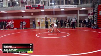 132 lbs Quarterfinal - Ty Adams, Blackfoot High School vs Wyat Blanchard, Bonneville High School