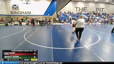 100 lbs Semifinal - Bradley Patino, Grantsville Wrestling Club vs Cole Sharp, Uintah